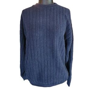 Vintage Bill Blass Womens Crew Neck Cotton Blend Knit Sweater Large